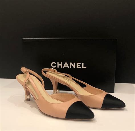 chanel sling back shoes price|Chanel ladies high heel shoes.